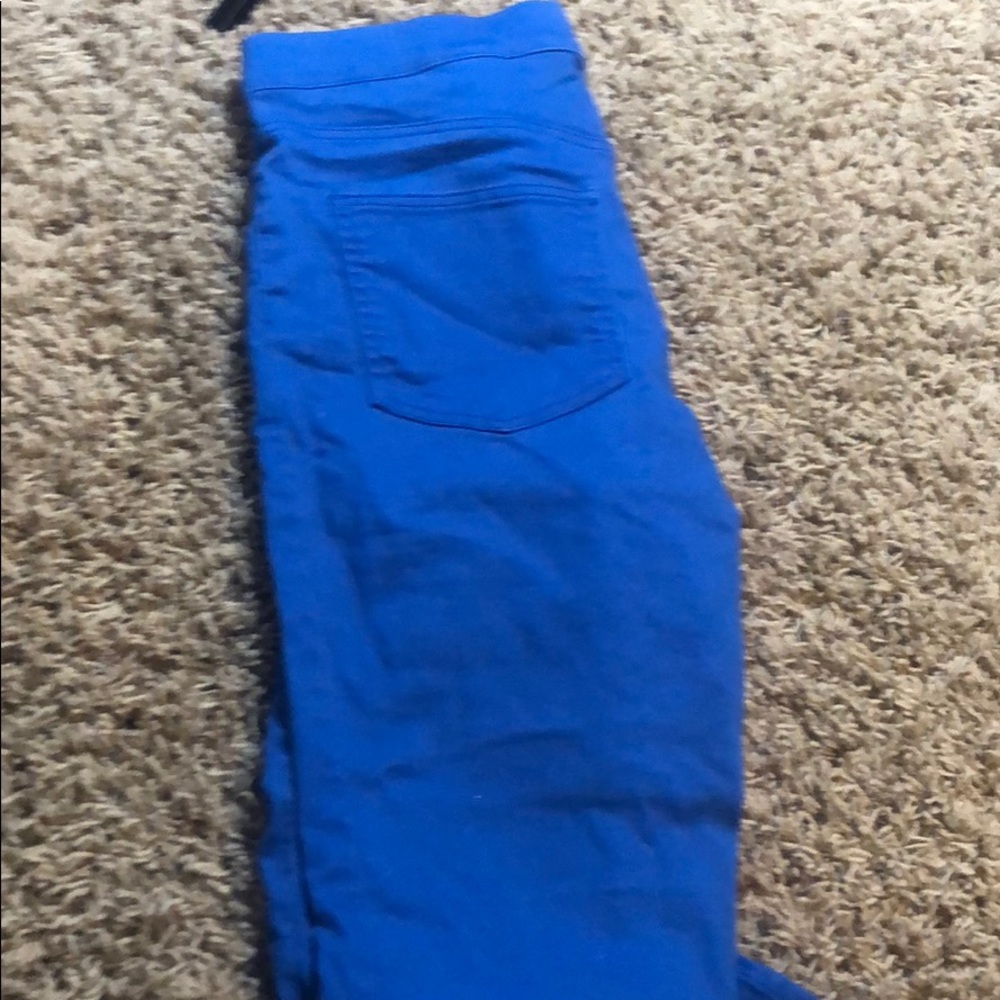 Blue jeggings. NEVER WORN